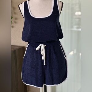 Trixxi Navy and White Jumpsuit